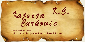 Kajsija Ćurković vizit kartica
